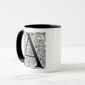 Monogramm "A" mit Wirbel - Tasse (Vorderseite Links)