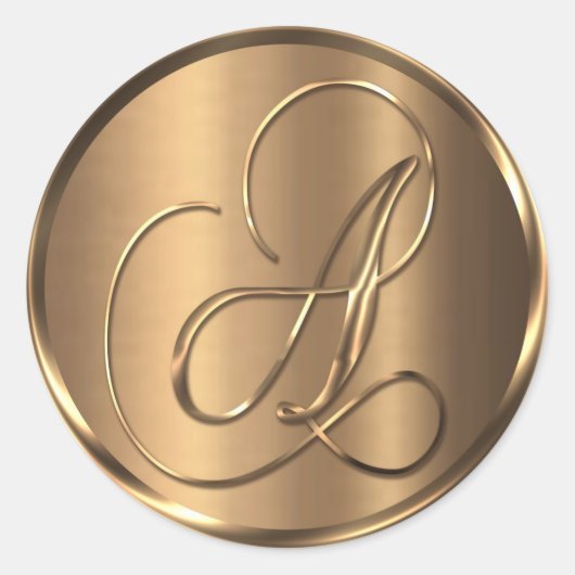 Monogramm A NONMETALLIC Bronze Umschlag Aufkleber (Vorderseite)