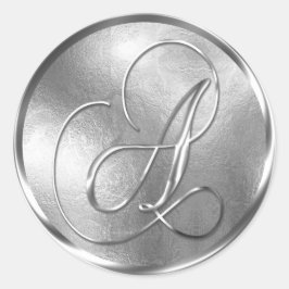 Monogramm A NONMETALLIC Silver Umschlag Aufkleber
