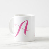 Monogramm A/Pink anpassen Kaffeetasse (Vorderseite Links)