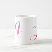 Monogramm A/Pink anpassen Kaffeetasse (Mittel)