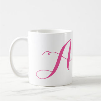 Monogramm A/Pink anpassen Kaffeetasse