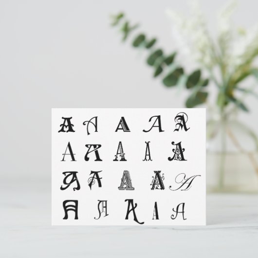 Monogramm "A" Postkarte (Stehend Vorderseite)