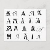 Monogramm "A" Postkarte (Vorderseite)