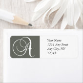 Monogramm A Rücksendeadressen-Aufkleber (Insitu)