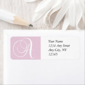 Monogramm A Rücksendeadressen-Aufkleber rosa (Insitu)