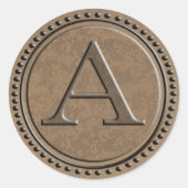 Monogramm A Runder Aufkleber (Vorderseite)
