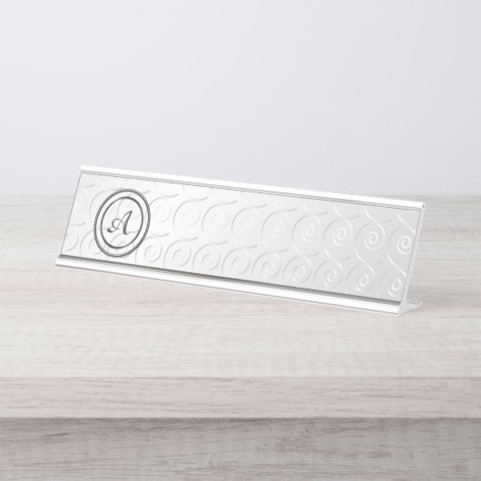 Monogramm A Schreibtischnamensplakette (Vorderseite )