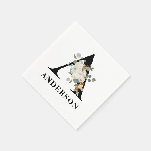 Monogramm A Serviette (Ecke)