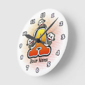 Monogramm A Sock Monkey-Uhr Runde Wanduhr (Winkel)