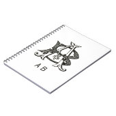 Monogramm A und B, Couple Initial A und B, Hochzei Notizblock (Linke Seite)