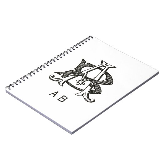 Monogramm A und B, Couple Initial A und B, Hochzei Notizblock (Linke Seite)