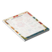 Monogramm A Warme Terrakotta-Zinnien-Patch Notizblock (angewinkelt)