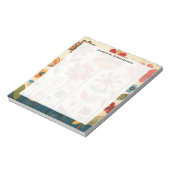 Monogramm A Warme Terrakotta-Zinnien-Patch Notizblock (Rotiert)