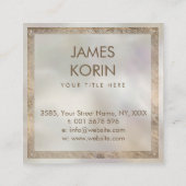 Monogramm Abalone und Gold für griechisches Schlüs Quadratische Visitenkarte (Rückseite)