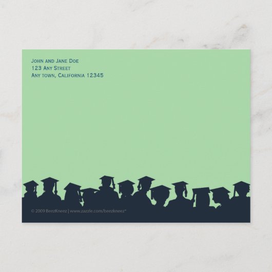 Monogramm Abschluss Ankündigung Postkarte (Rückseite)