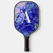 Monogramm Abstrakt Blau Pickleball Schläger (Vorderseite)