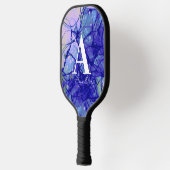 Monogramm Abstrakt Blau Pickleball Schläger (Links)