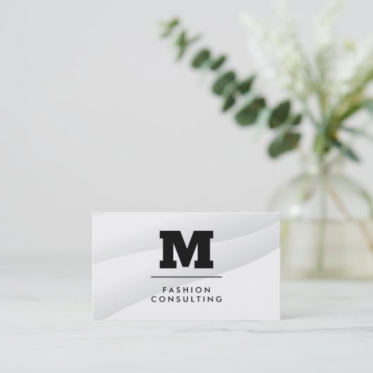 Monogramm Abstrakt geformte Layers Visitenkarte (Stehend Vorderseite)