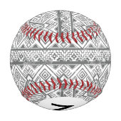 Monogramm abstrakt geometrisches Aztekenmuster 2 Baseball (Rückseite)