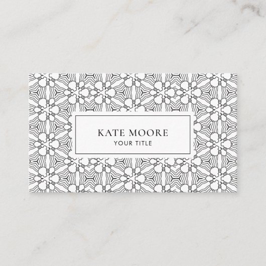 Monogramm Abstrakt geometrisches Muster Visitenkarte (Vorderseite)