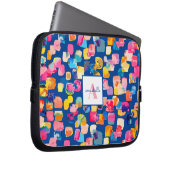 Monogramm Abstrakt gestrichen Personalisiert Laptopschutzhülle (Vorne Rechts)