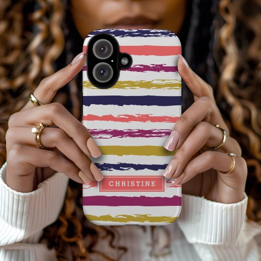 Monogramm abstrakt gestrichene Streifen Case-Mate iPhone Hülle