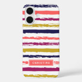 Monogramm abstrakt gestrichene Streifen Case-Mate iPhone Hülle (Rückseite)