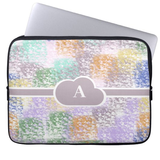 Monogramm Abstrakt Laptopschutzhülle (Vorderseite)