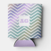 Monogramm abstrakt Regenbogen Chevron moderne Näh Dosenkühler (Vorderseite)