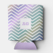 Monogramm abstrakt Regenbogen Chevron moderne Näh Dosenkühler (Rückseite)
