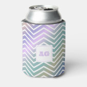 Monogramm abstrakt Regenbogen Chevron moderne Näh Dosenkühler (Kanne Rückseite)