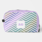 Monogramm abstrakt Regenbogen Chevron moderne Näh Waschbeutel (Vorderseite)