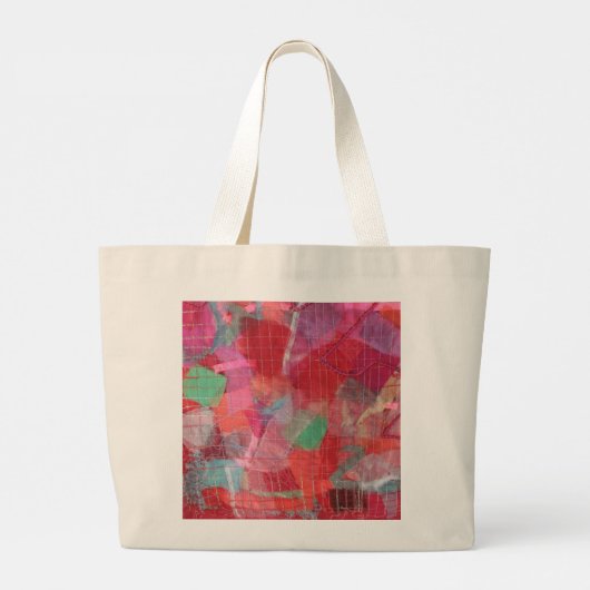 Monogramm abstrakt rosa Gürtelmuster Jumbo Stoffbeutel (Rückseite)