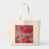 Monogramm abstrakt rosa Gürtelmuster Jumbo Stoffbeutel (Vorne)