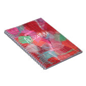 Monogramm abstrakt rosa Muster gürtlich Notizblock (Rechte Seite)