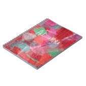 Monogramm abstrakt rosa Muster gürtlich Notizblock (Linke Seite)