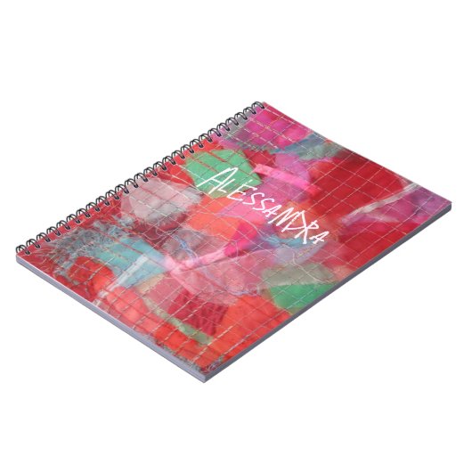 Monogramm abstrakt rosa Muster gürtlich Notizblock (Linke Seite)