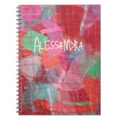 Monogramm abstrakt rosa Muster gürtlich Notizblock (Vorderseite)