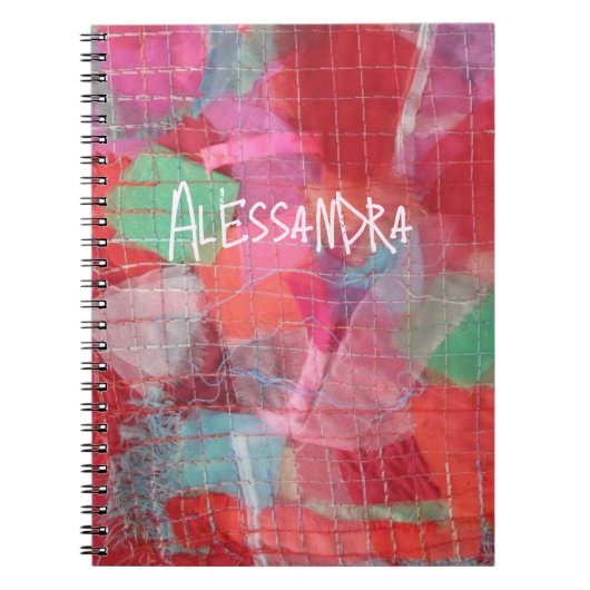 Monogramm abstrakt rosa Muster gürtlich Notizblock (Vorderseite)