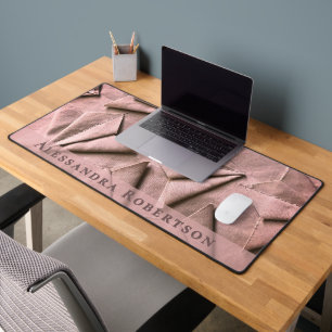 Monogramm Abstrakt Rose Blush Rosa Roségold Chic Schreibtischunterlage