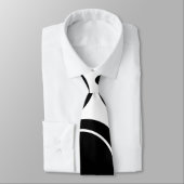 Monogramm Abstrakt Schwarz-weiß Blütenpinsel Krawatte (Gebunden)