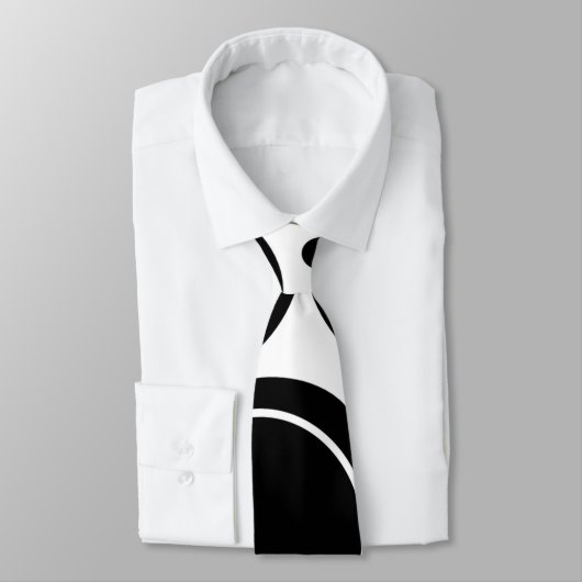 Monogramm Abstrakt Schwarz-weiß Blütenpinsel Krawatte (Gebunden)