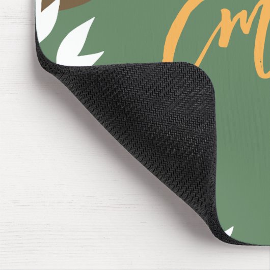 Monogramm Abstrakt und Natur Vollmondgrün Mousepad (Ecke)