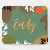 Monogramm Abstrakt und Natur Vollmondgrün Mousepad (Vorne)