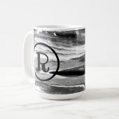 MONOGRAMM Abstrakte Acryl Pinselstriche Kaffeetasse (Vorderseite Links)