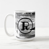 MONOGRAMM Abstrakte Acryl Pinselstriche Kaffeetasse (Links)