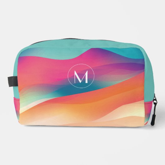 Monogramm Abstrakte Farbverläufe Moderne Waschbeutel (Vorderseite)