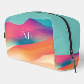 Monogramm Abstrakte Farbverläufe Moderne Waschbeutel (Rechte Ecke)
