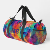 Monogramm Abstrakte Wasserfarbe Personalisiert Duffle Bag (Rechte Ecke)